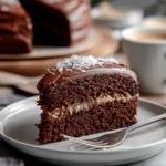 Moist Chocolate Coconut Cake with Chocolate Frosting