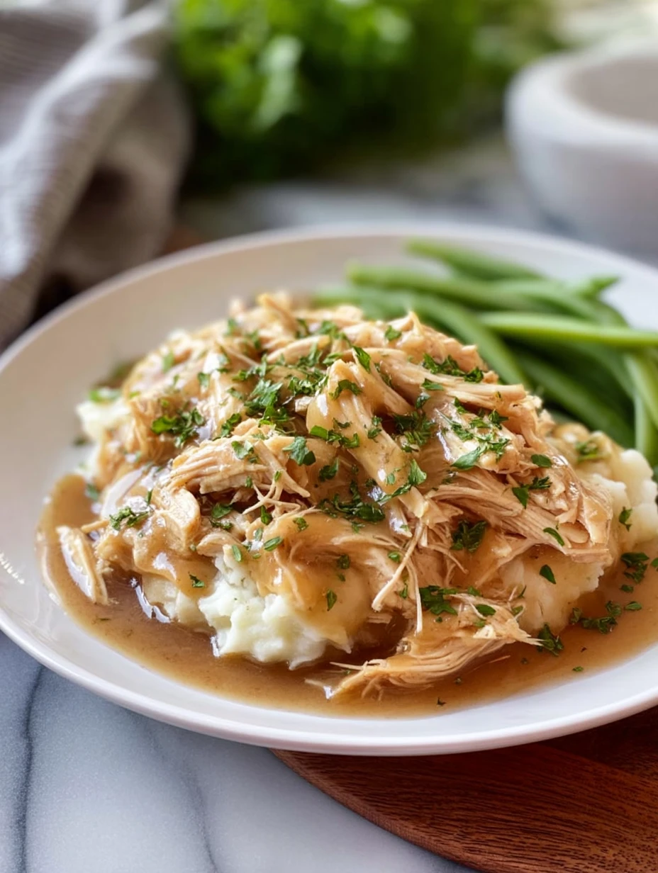 Slow Cooker Shredded Chicken and Gravy