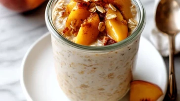 Peach Cobbler Overnight Oats