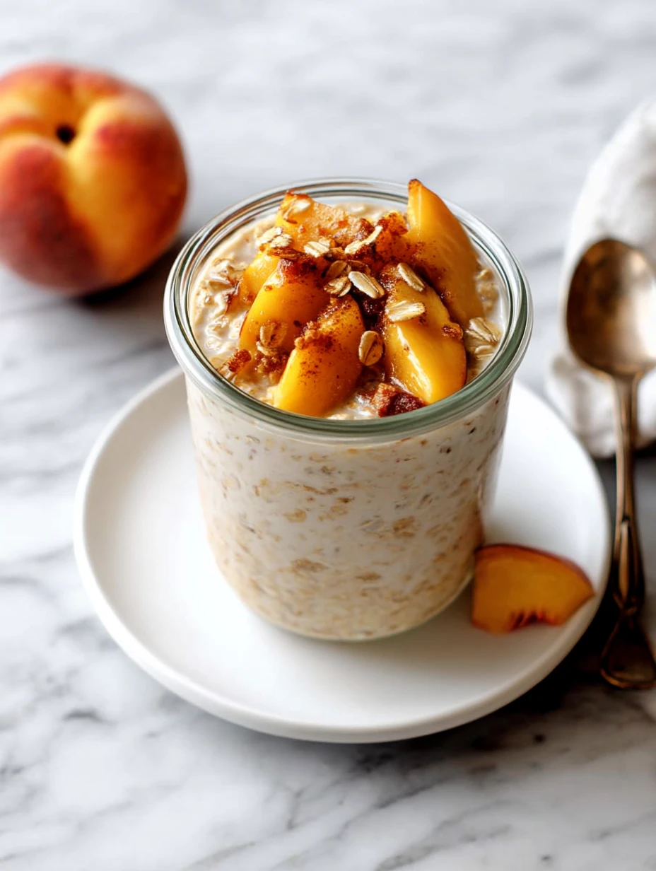 Peach Cobbler Overnight Oats
