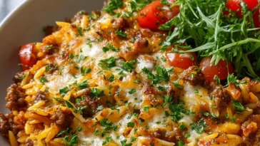 One-Pan Ground Beef Orzo Bake