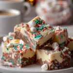 Easy Christmas Fudge with Sprinkles
