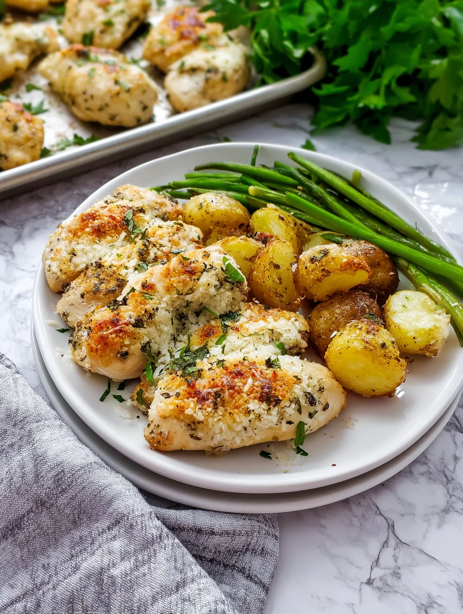 Easy Sheet Pan Garlic Parmesan Chicken