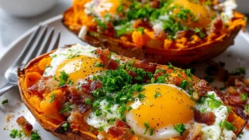 Sweet Potato Breakfast Boats
