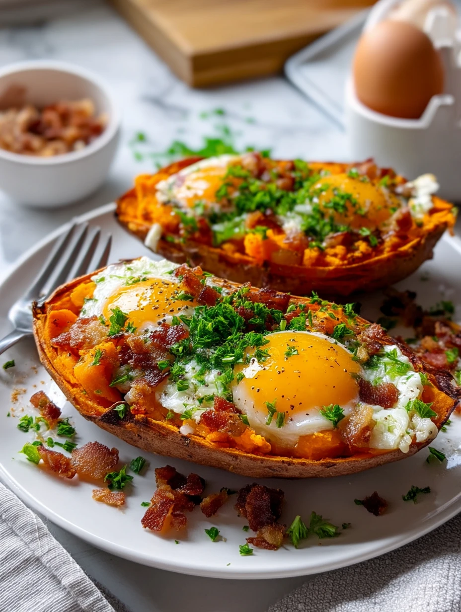 Sweet Potato Breakfast Boats