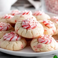 Candy Cane Kiss Cookies
