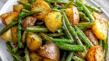 Sheet Pan Oven Roasted Green Beans and Potatoes