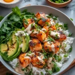 Bang Bang Salmon Bowls With Rice