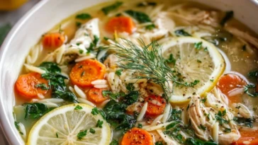 Greek Inspired Lemon Chicken Orzo Soup