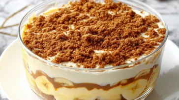 Biscoff Banana Pudding With Caramel Cookie Flavor