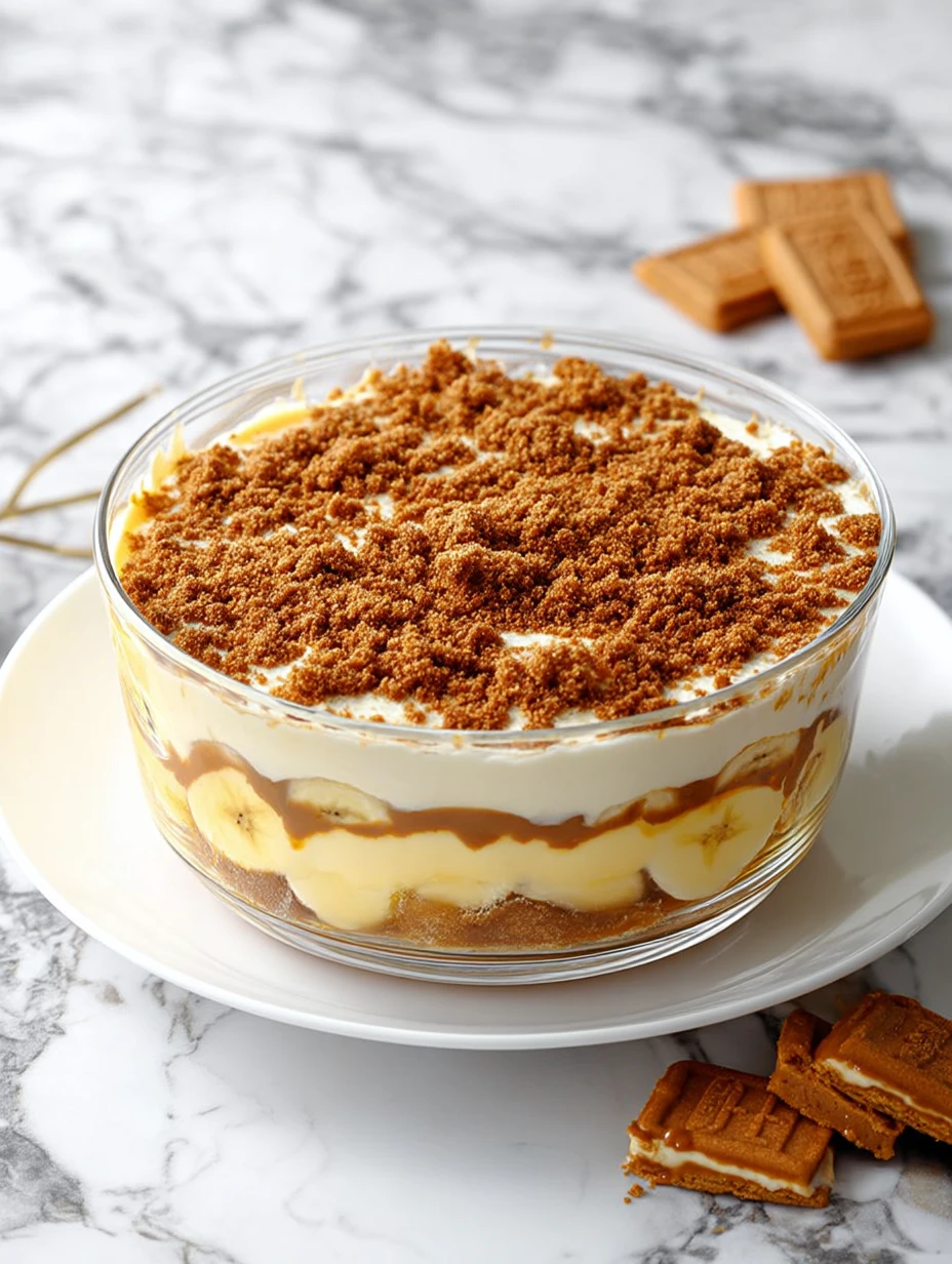 Biscoff Banana Pudding With Caramel Cookie Flavor