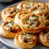 Cheesy Puff Pastry Sausage Pinwheels