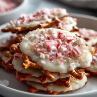 Easy White Chocolate Peppermint Pretzel Crisps