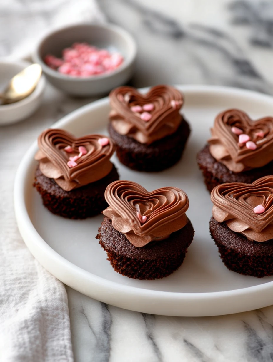 Heart-Shaped Chocolate Cupcakes