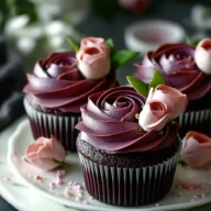 Midnight Rose Garden Cupcakes