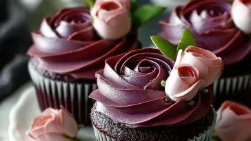 Midnight Rose Garden Cupcakes