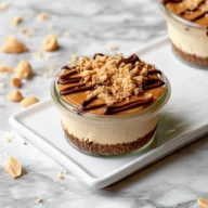 Peanut Butter Cottage Cheese Cheesecake Cups