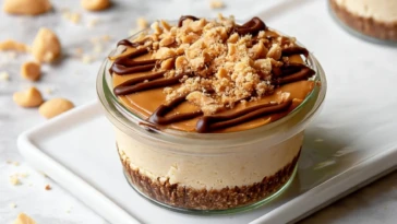 Peanut Butter Cottage Cheese Cheesecake Cups