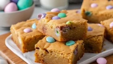 Quick Easter M&M Blondies