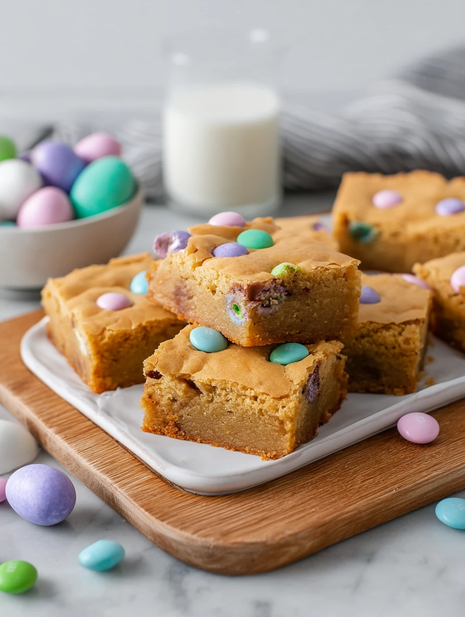 Quick Easter M&M Blondies