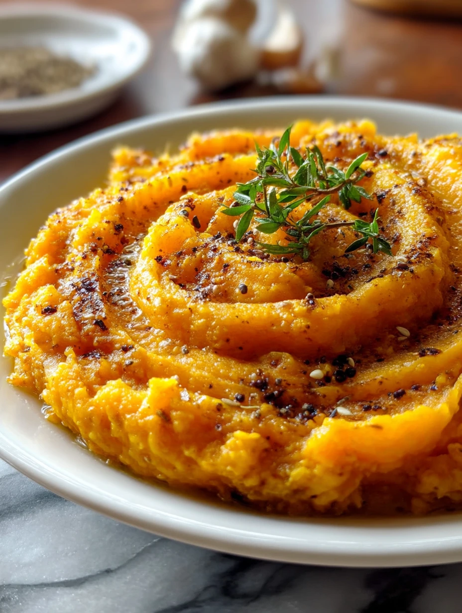 Roasted Garlic Mashed Butternut Squash