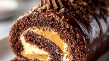 Delicious Peanut Butter Cup Chocolate Roll