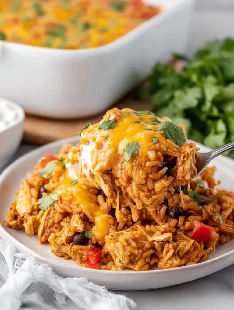 Chicken Enchilada Rice Casserole