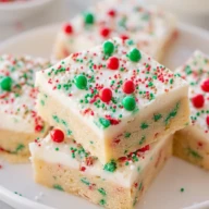 Holiday Sugar Cookie Bars with Cream Cheese Frosting