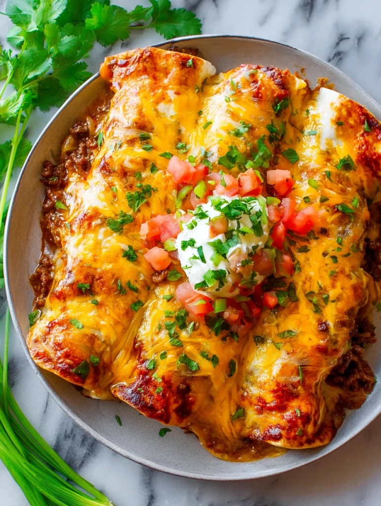 Loaded Smothered Beef Burritos