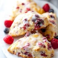 Glazed Mixed Berry Scones