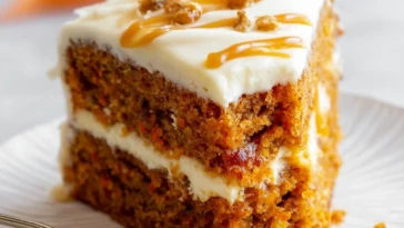 Salted Caramel Carrot Cake with Cream Cheese Frosting