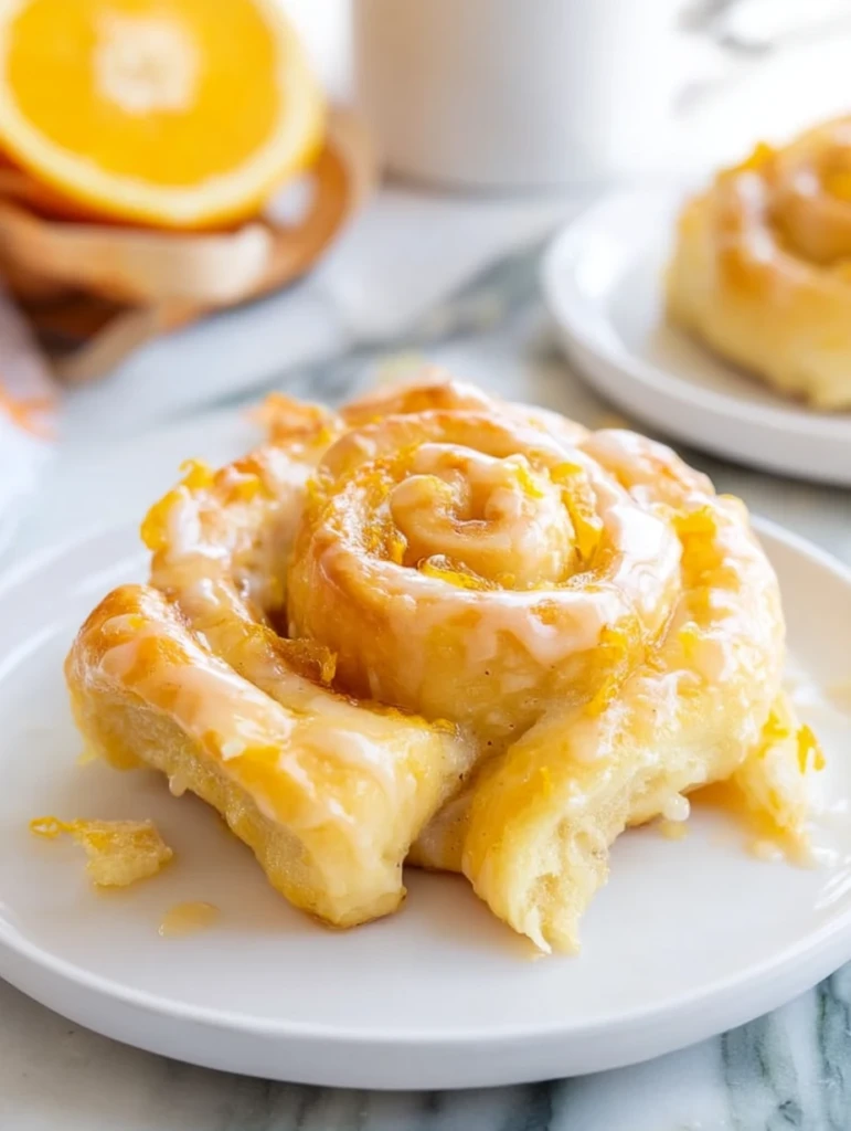 Homemade Glazed Orange Rolls
