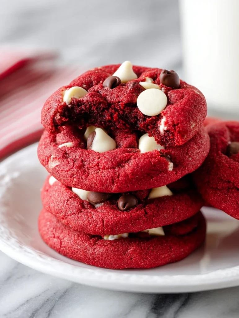 Red Velvet Chocolate Chip Cookies