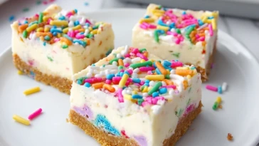 Easter Funfetti Cheesecake Bars
