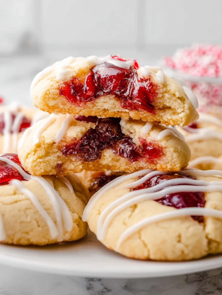 Easy Glazed Stuffed Cherry Pie Cookies
