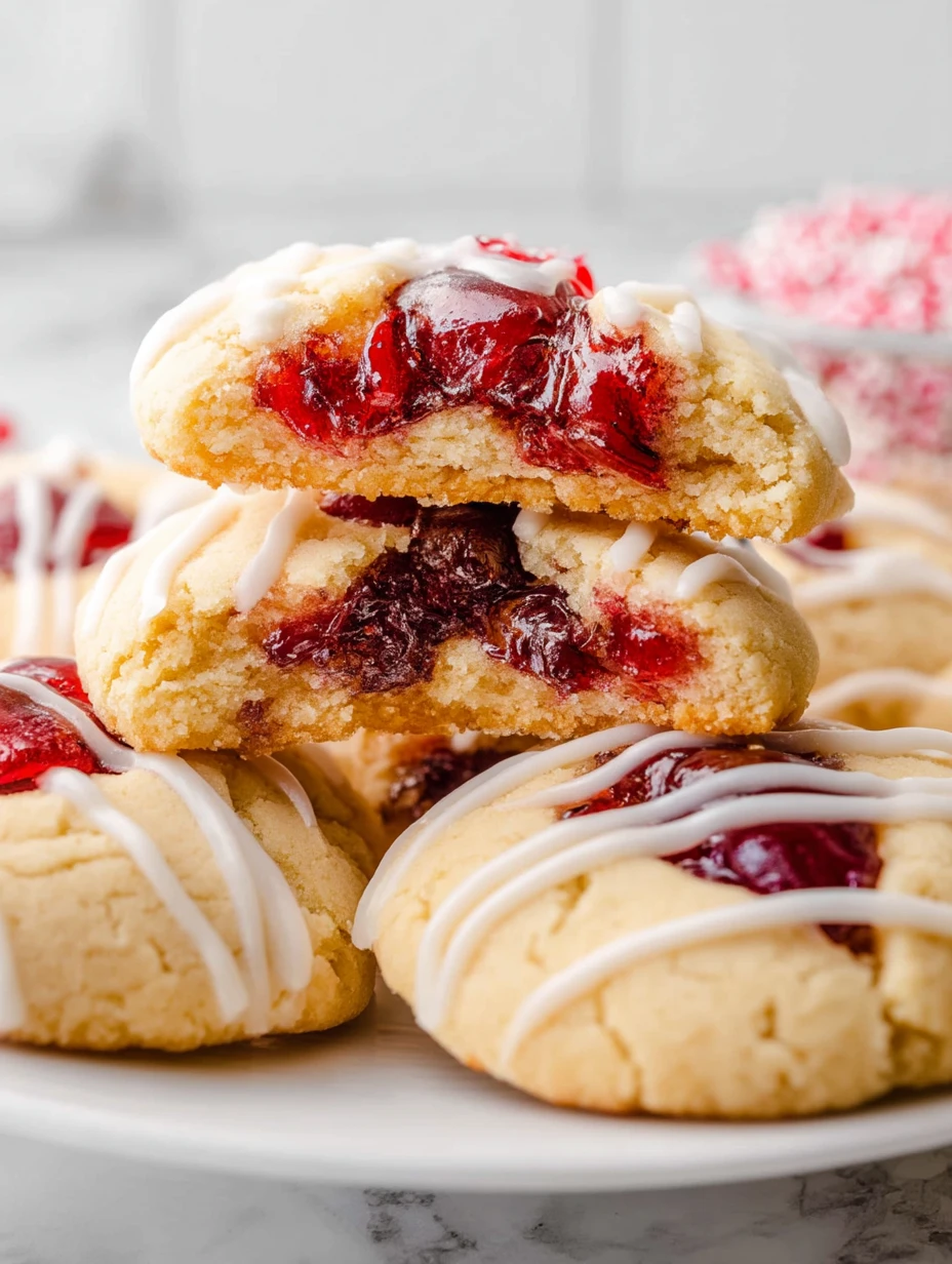 Easy Glazed Stuffed Cherry Pie Cookies