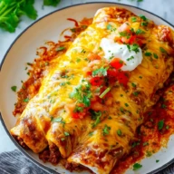 Homemade Smothered Ground Beef Burrito