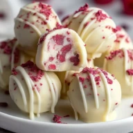 White Chocolate Raspberry Cheesecake Balls