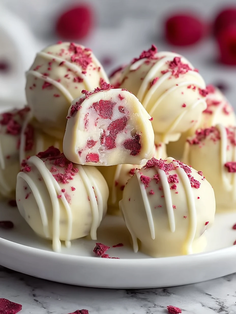 White Chocolate Raspberry Cheesecake Balls