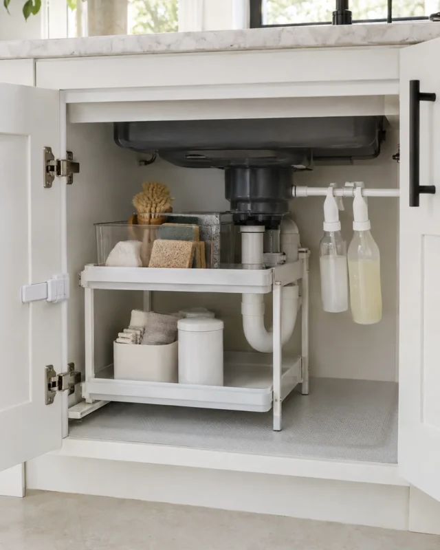 How to Organize Under the Kitchen Sink Safely and Simply
