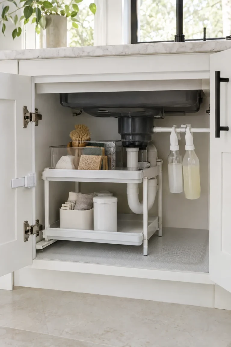 How to Organize Under the Kitchen Sink Safely and Simply